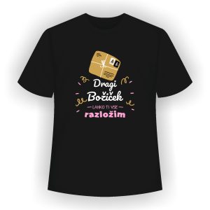 Otroška dekliška božična majica - božičkov napis 2