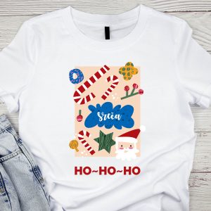 Ženska božična majica z napisom HO-HO-HO