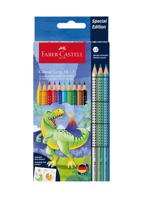 Barvice FABER-CASTELL, grip dino 10+3