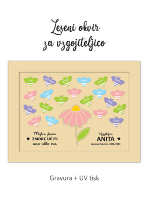 Leseni okvir za vzgojiteljico  - čebelice