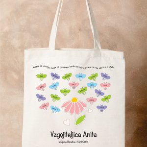 Bombažna vrečka z imeni otrok in vzgojiteljice