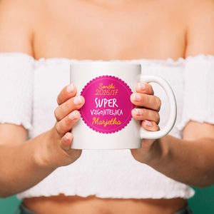 Skodelica sončki - super vzgojiteljica + ime