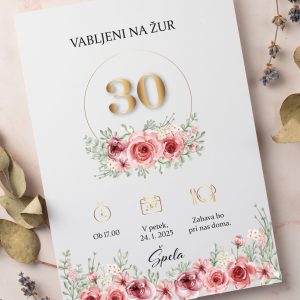 Vabilo za 30 let - rožice